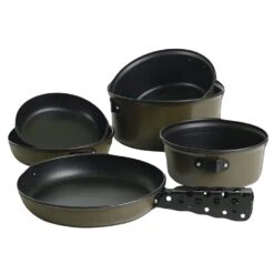 Mil-Tec Aluminium 7-Piece Cooking Set Olive