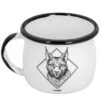 Alpinus Enamel Mug Lynx White -SurviGear Store AL18045 Alpinus Enamel Mug Lynx White 1
