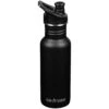 Klean Kanteen Classic Narrow 532ml Bottle Sport Cap Black -SurviGear Store Classic Narrow Black 01