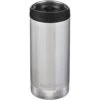 Klean Kanteen TKWide 355ml Insulated Bottle Cafe Cap Brushed Stainless -SurviGear Store K12TKWPCC BS 01