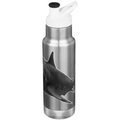 Klean Kanteen Kid Kanteen 355ml Classic Insulated Bottle Sport Cap Mr. Shark -SurviGear Store Kid Kanteen Mr Shark 02