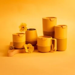 Klean Kanteen Rise 280ml Lowball Tumbler W/Flip Lid Old Gold -SurviGear Store Klean Kanteen Rise Old Gold 1200x1200 2