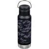 Klean Kanteen 355ml Classic Vacuum Insulated Bottle Loop Cap Black Camo -SurviGear Store Klean Kanteen 355ml Black Camo 01
