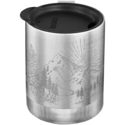 Klean Kanteen 355ml Insulated Camp Mug W/Tumbler Lid Mountain-Brushed Stainless -SurviGear Store Klean Kanteen Insulated Mug Mountain Brushed Stainless 05