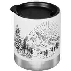 Klean Kanteen 355ml Insulated Camp Mug W/Tumbler Lid Mountain-Matte White -SurviGear Store Klean Kanteen Insulated Mug Mountain Matte White 05