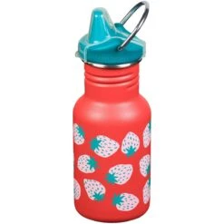 Klean Kanteen Kid Kanteen 355ml Bottle Sippy Cap Coral Strawberries -SurviGear Store Klean Kanteen Kid Kanteen 355ml Sippy Cap Coral Strawberries 02