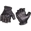Mil-Tec Tactical Fingerless Leather Gloves Black -SurviGear Store Mil Tec Tactical Fingerless Leather Gloves Black 1