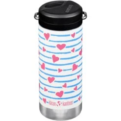 Klean Kanteen TKWide 355ml Insulated Bottle Twist Cap W/Straw Heart Stripe -SurviGear Store TKWide Heart Stripe TC 02