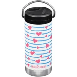 Klean Kanteen TKWide 355ml Insulated Bottle Twist Cap W/Straw Heart Stripe -SurviGear Store TKWide Heart Stripe TC 03