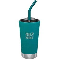 Klean Kanteen 473ml Tumbler Vacuum Insulated Straw Lid Emerald Bay