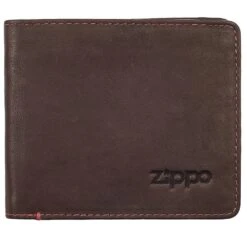 Zippo Leather Bi-Fold Wallet Brown