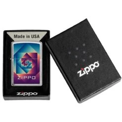 Zippo Design Illusion Lighter Brushed Chrome -SurviGear Store Z6005582 Zippo Design Illusion Lighter Brushed 03