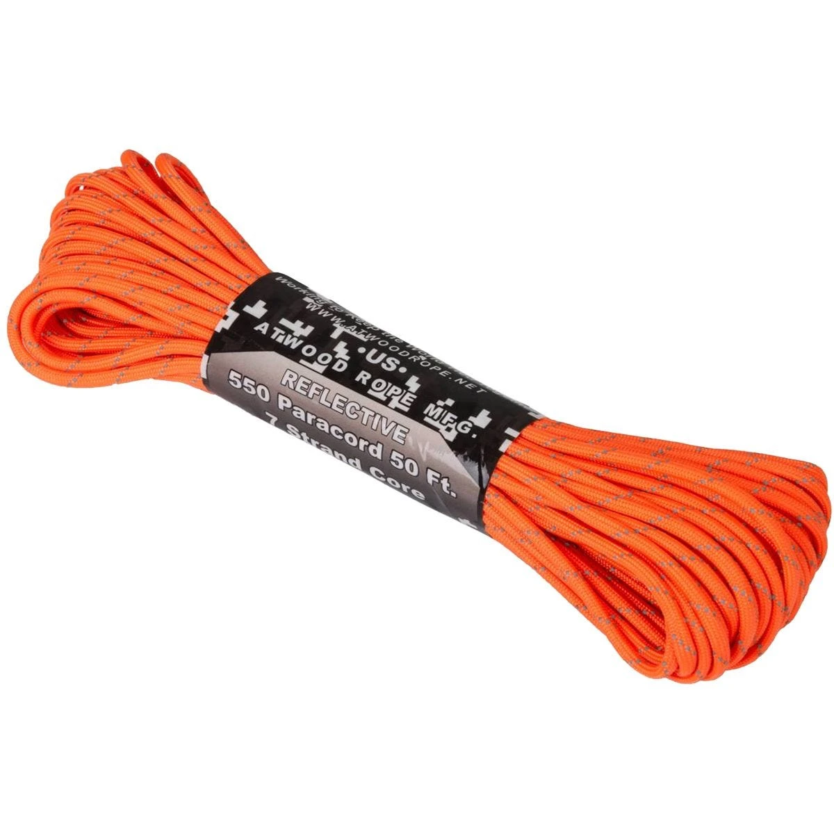 Atwood Rope 50ft 550 Reflective Paracord Orange