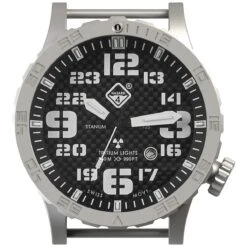 Hazard 4 Heavy Water Diver Titanium Tritium Watch Carbon Blue/Red -SurviGear Store hazard 4 heavy water diver tritium watch bbrb 2
