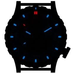 Hazard 4 Heavy Water Diver Titanium Tritium Watch Carbon Blue/Red -SurviGear Store hazard 4 heavy water diver tritium watch bbrb 3