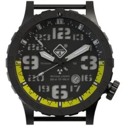 Hazard 4 Heavy Water Diver Titanium Tritium Watch Nightwatch Yellow GMT Green/Yellow -SurviGear Store hazard 4 hwd watch nightwatch a yellow gmt ggyg 002