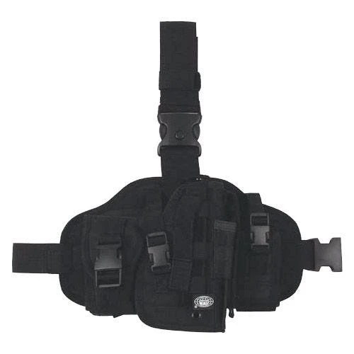 MFH MOLLE Leg Holster With Pouches Black 3 MFH MOLLE Leg Holster With Pouches Black