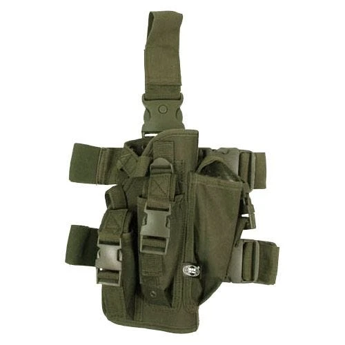 MFH Leg Holster With 3 Mag Pouches Olive 3 MFH Leg Holster With 3 Mag Pouches Olive