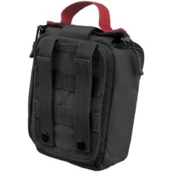 Mil-Tec Individual First Aid Kit Laser Cut Pouch Black -SurviGear Store mil tec ifak medic pouch laser cut black 2