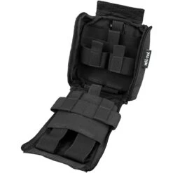 Mil-Tec Individual First Aid Kit Laser Cut Pouch Black -SurviGear Store mil tec ifak medic pouch laser cut black 4