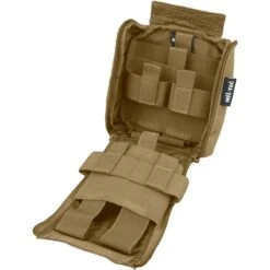 Mil-Tec Individual First Aid Kit Laser Cut Pouch Dark Coyote -SurviGear Store mil tec ifak medic pouch laser cut dark coyote 4