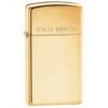 Zippo Slim High Polish Brass Engraved Lighter -SurviGear Store zippo slim high polish brass reg 1