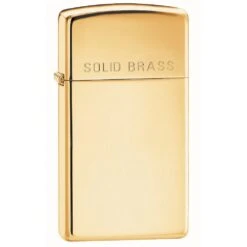 Zippo Slim High Polish Brass Engraved Lighter